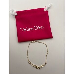 Adina Eden Gold Tone Chain Link Bracelet with Pouch NEW With Bags